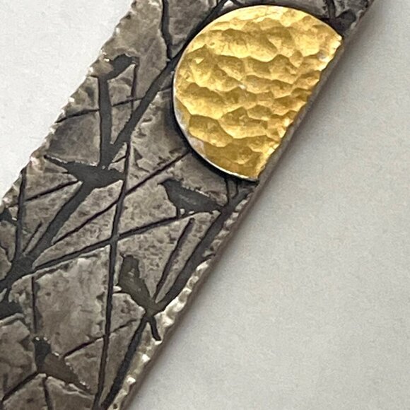 Necklace Pendant Sterling Silver Bird Sun 18" Chain Handcrafted Andree Chenier - Picture 4 of 10